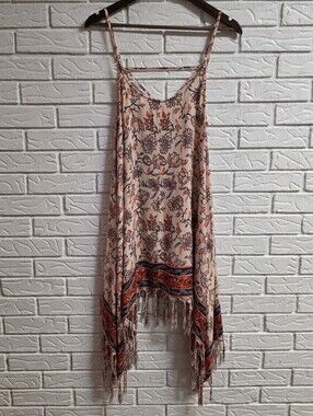 Lagaci Floral Fringe Handkerchief Sundress